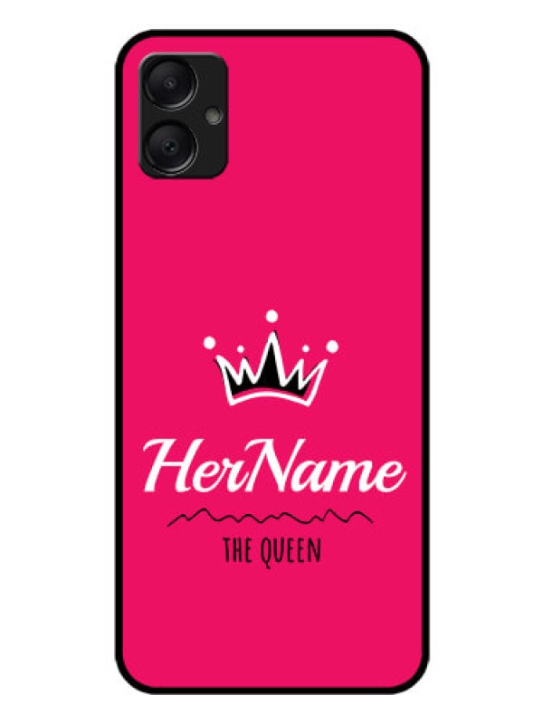 Custom Galaxy M05 Custom Glass Phone Case - Queen With Name Design