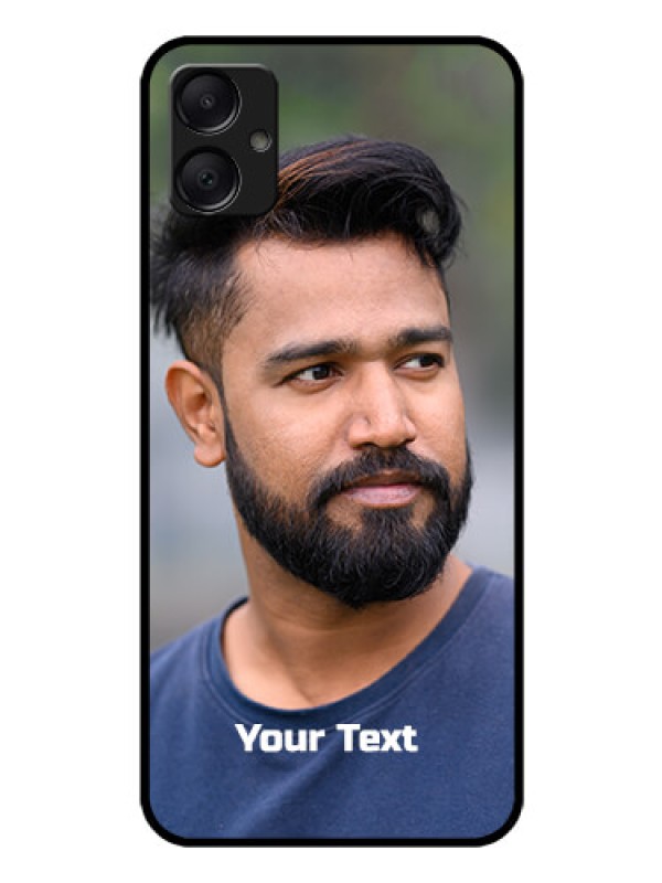 Custom Galaxy M05 Custom Glass Phone Case - Photo With Text Design