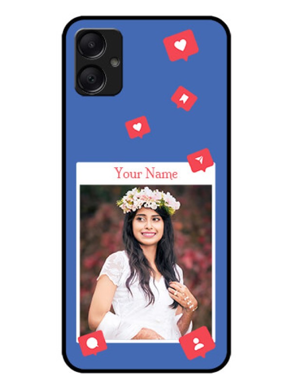 Custom Galaxy M05 Custom Glass Phone Case - Like Share And Comment Design