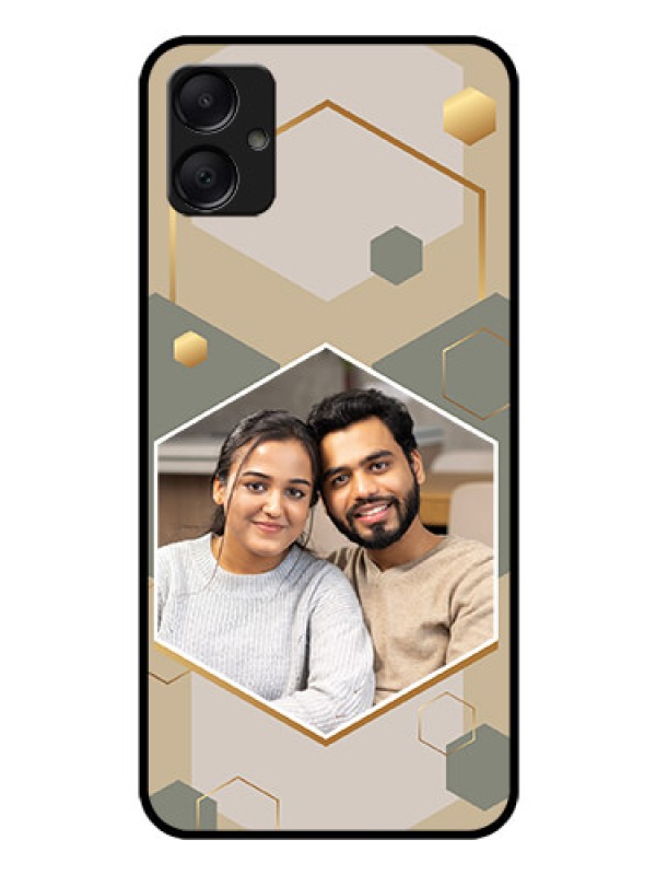 Custom Galaxy M05 Custom Glass Phone Case - Stylish Hexagon Pattern Design