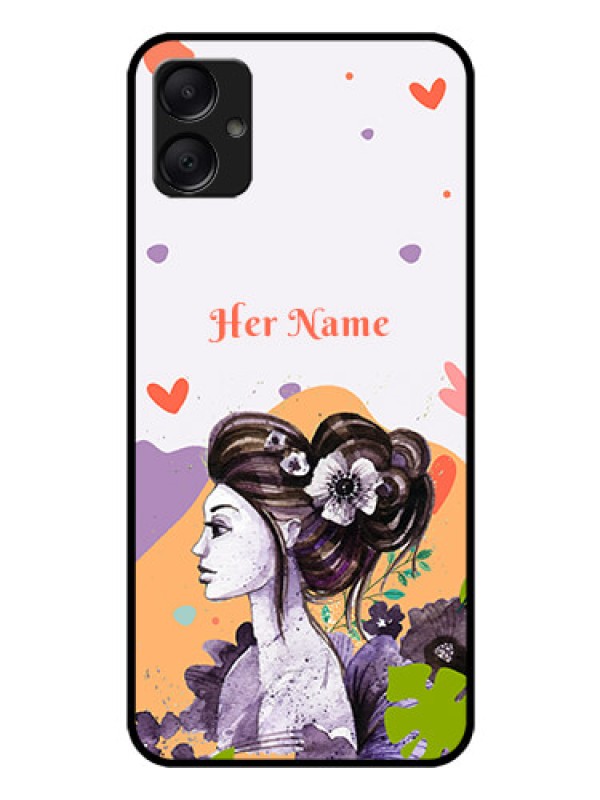 Custom Galaxy M05 Custom Glass Phone Case - Woman And Nature Design