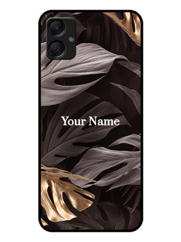 Custom Galaxy M05 Custom Glass Phone Case - Wild Leaves Digital Paint Design