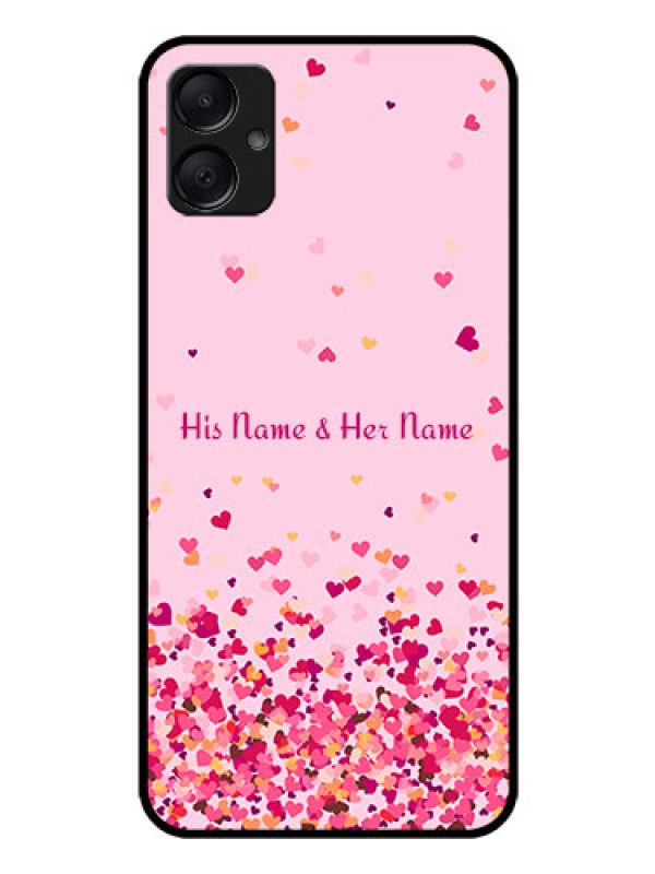 Custom Galaxy M05 Custom Glass Phone Case - Floating Hearts Design