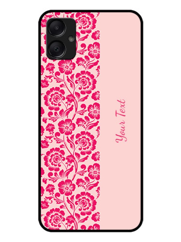 Custom Galaxy M05 Custom Glass Phone Case - Attractive Floral Pattern Design