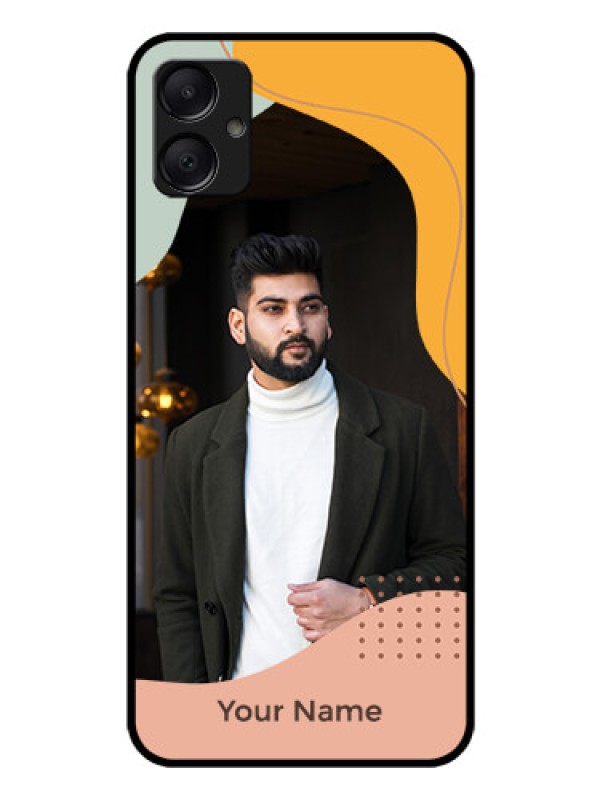 Custom Galaxy M05 Custom Glass Phone Case - Tri - Coloured Overlay Design