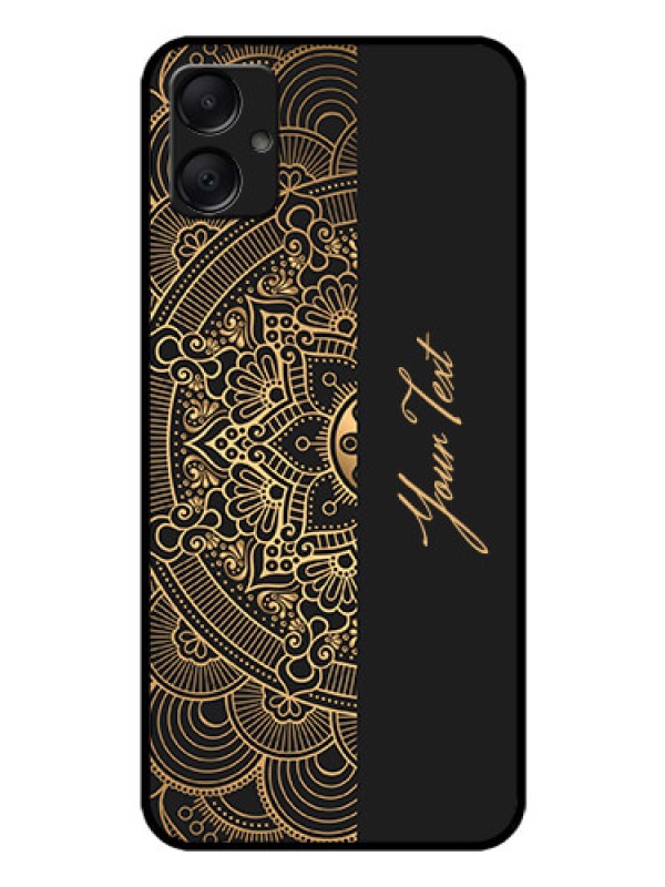 Custom Galaxy M05 Custom Glass Phone Case - Mandala Art With Custom Text Design