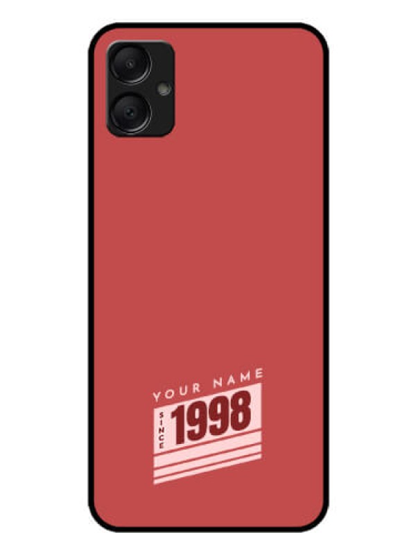 Custom Galaxy M05 Custom Glass Phone Case - Red Custom Year Of Birth Design