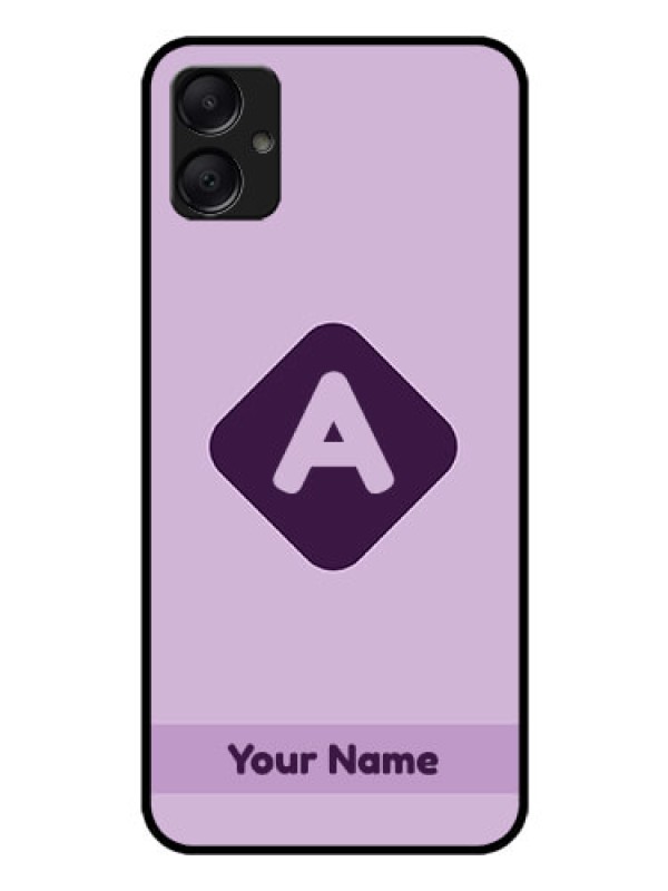 Custom Galaxy M05 Custom Glass Phone Case - Custom Letter In Curved Badge Design