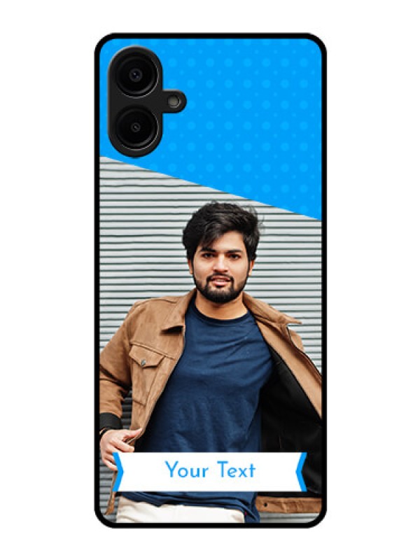 Custom Galaxy M06 Custom Glass Phone Case - Simple Blue Color Design