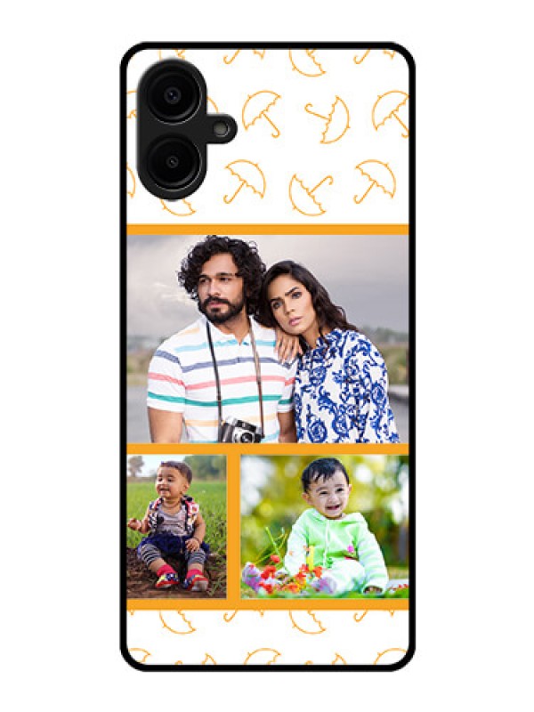 Custom Galaxy M06 Custom Glass Phone Case - Yellow Pattern Design