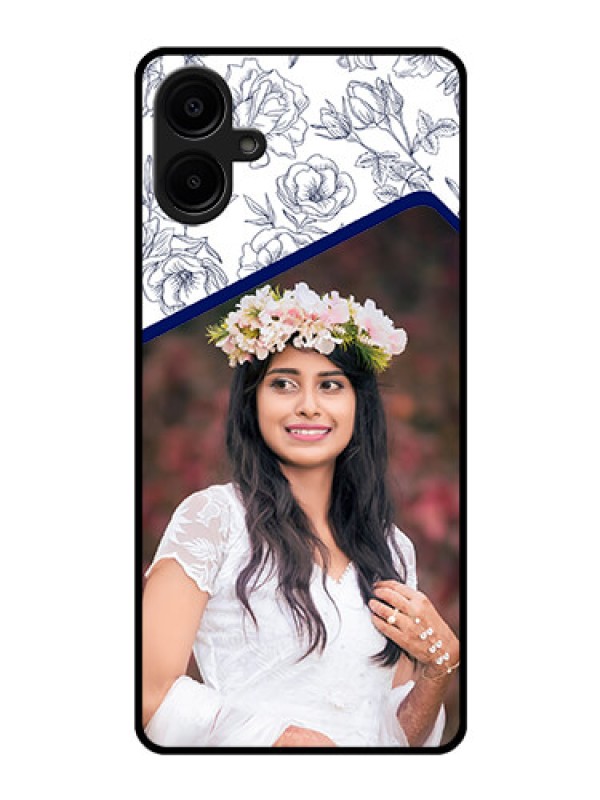 Custom Galaxy M06 Custom Glass Phone Case - Classy Floral Design