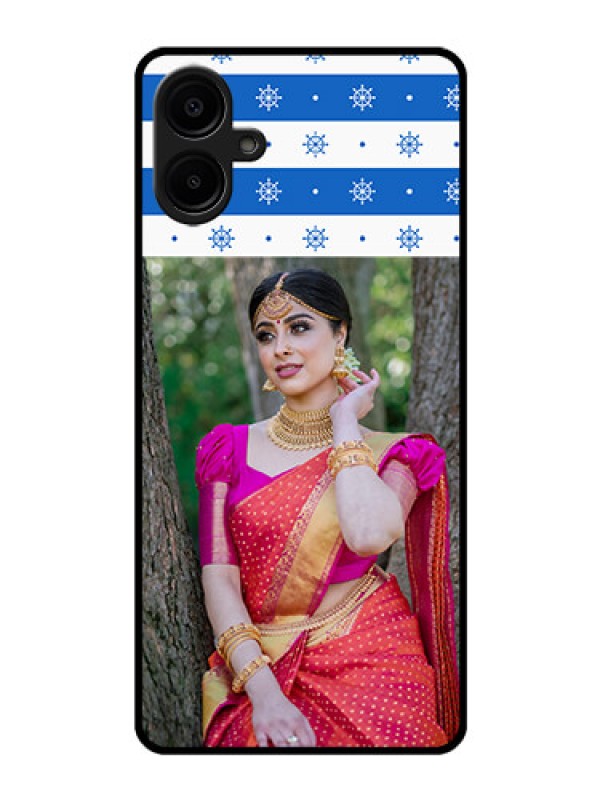 Custom Galaxy M06 Custom Glass Phone Case - Snow Pattern Design