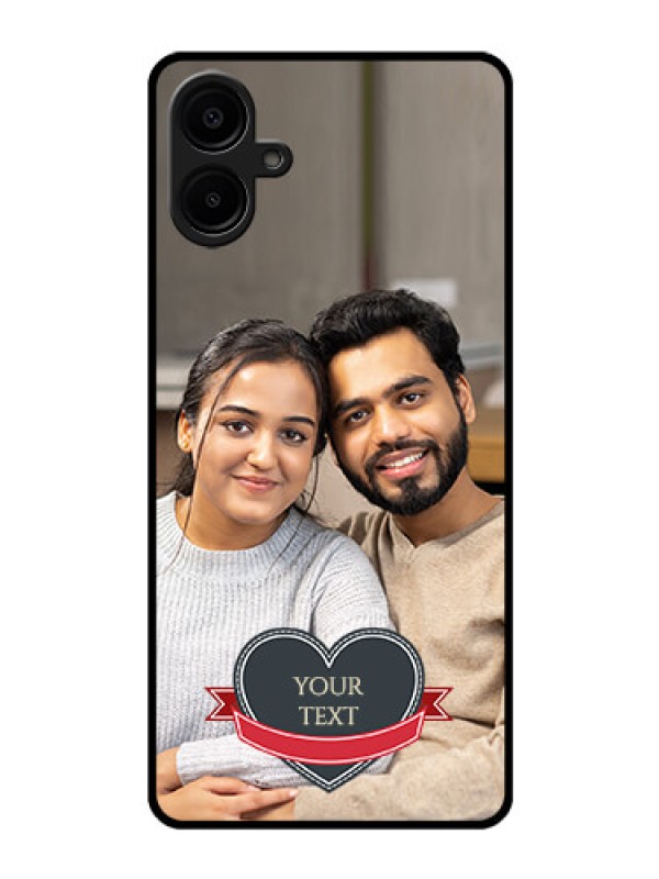 Custom Galaxy M06 Custom Glass Phone Case - Just Married Couple Design