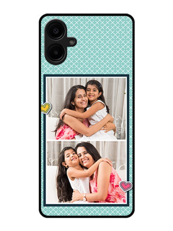 Custom Galaxy M06 Custom Glass Phone Case - 2 Image Holder With Pattern Design