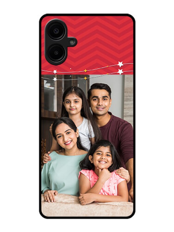 Custom Galaxy M06 Custom Glass Phone Case - Happy Family Design