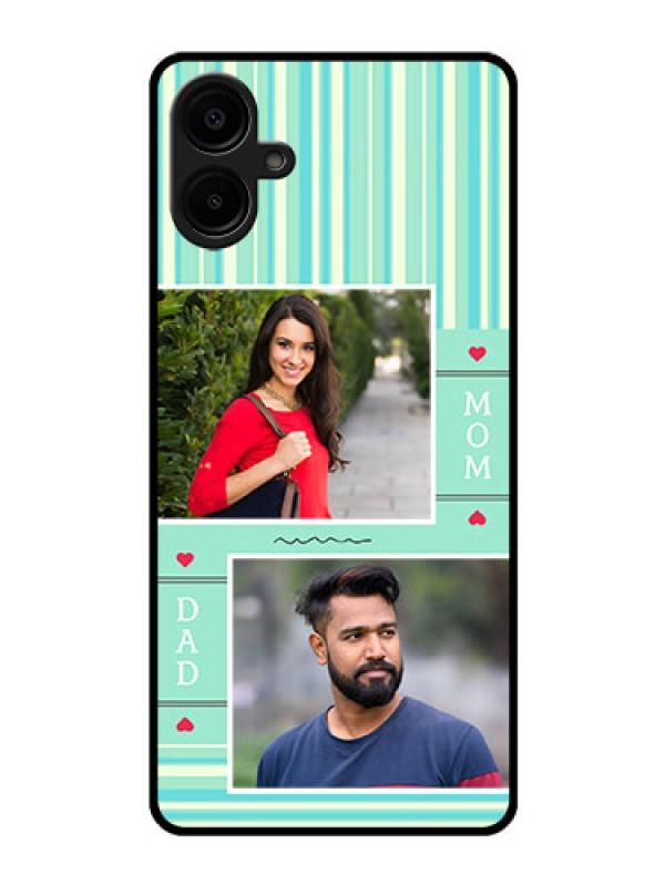 Custom Galaxy M06 Custom Glass Phone Case - Mom and Dad Pic Design