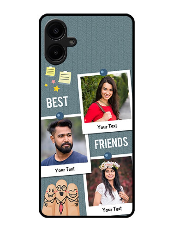 Custom Galaxy M06 Custom Glass Phone Case - Sticky Frames And Friendship Design