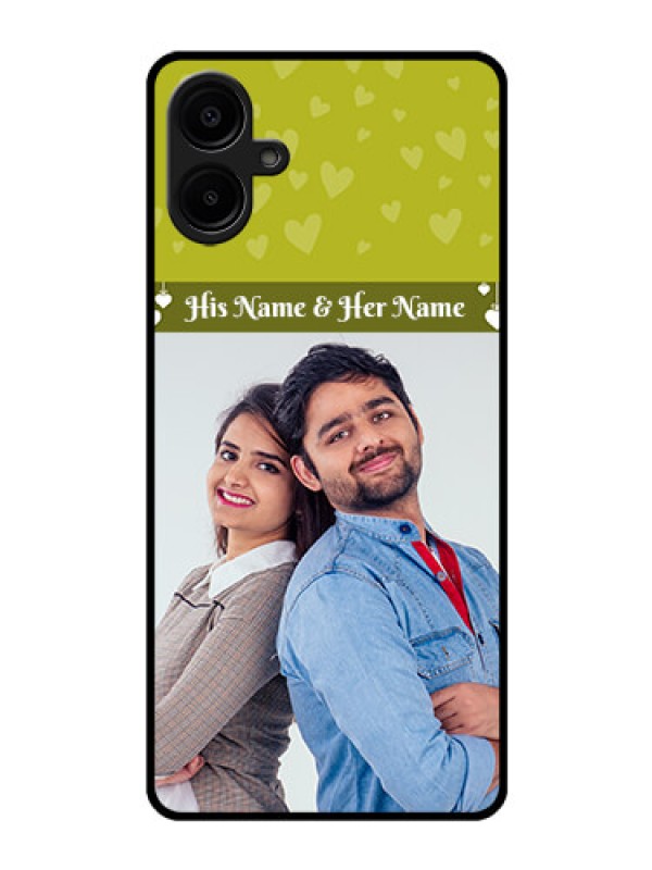 Custom Galaxy M06 Custom Glass Phone Case - You and Me Heart Design