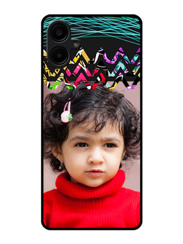 Custom Galaxy M06 Custom Glass Phone Case - Neon Abstract Design
