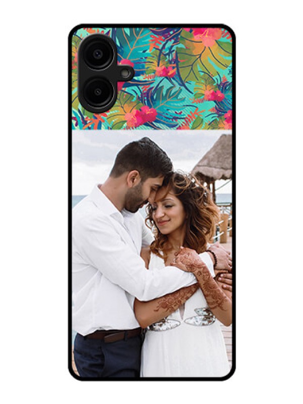 Custom Galaxy M06 Custom Glass Phone Case - Watercolor Floral Design