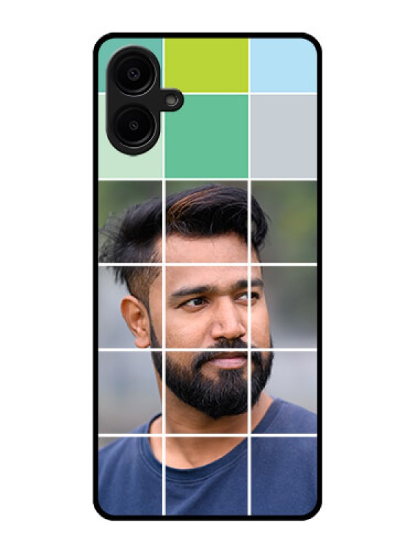 Custom Galaxy M06 Custom Glass Phone Case - With White Box Pattern