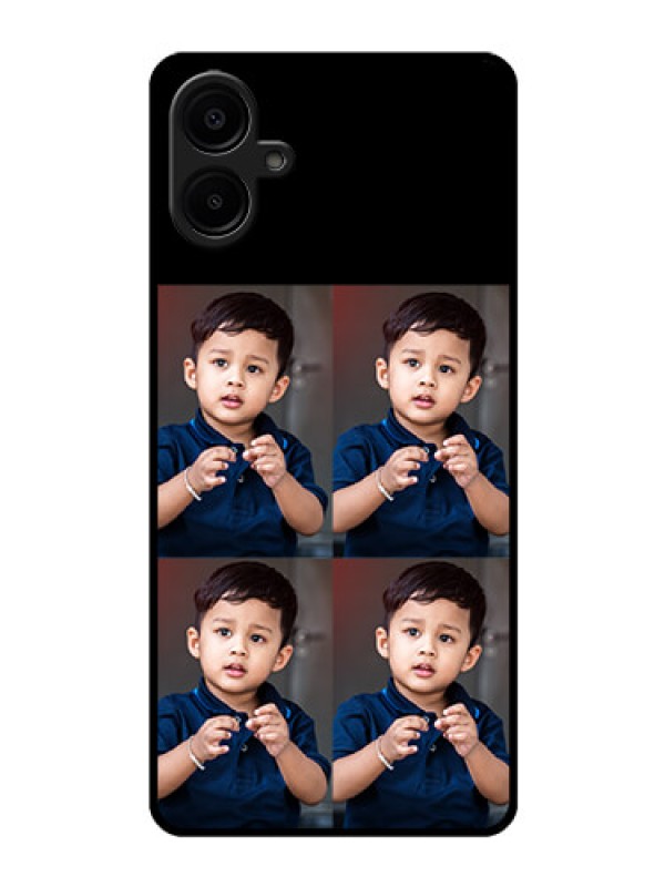 Custom Galaxy M06 Custom Glass Phone Case - 4 Image Holder Design