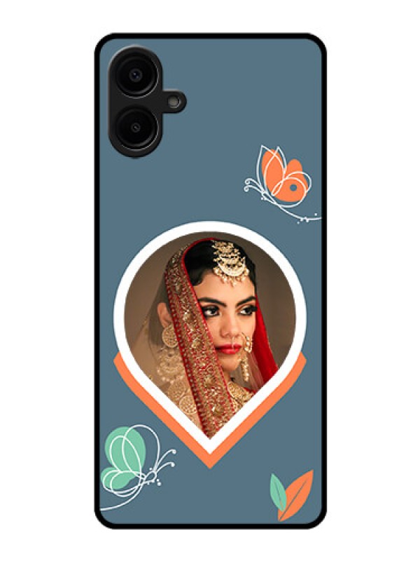 Custom Galaxy M06 Custom Glass Phone Case - Droplet Butterflies Design