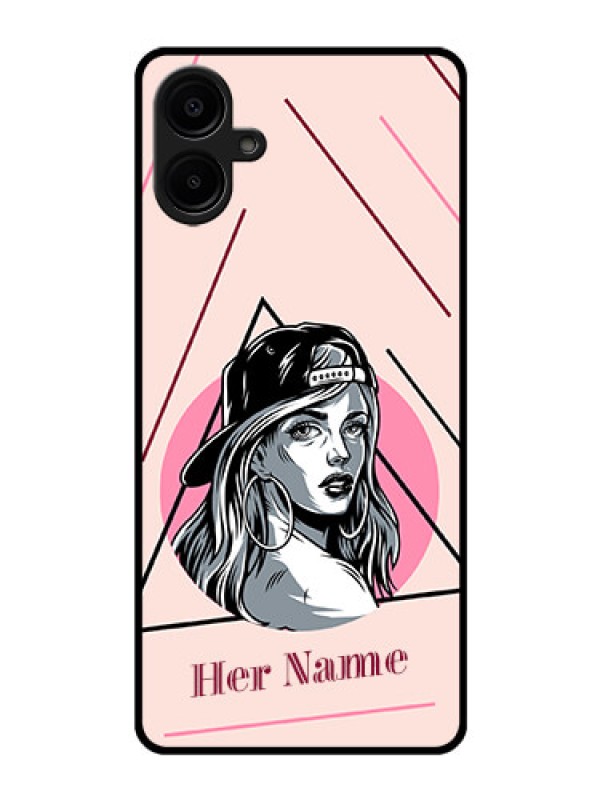 Custom Galaxy M06 Custom Glass Phone Case - Rockstar Girl Design