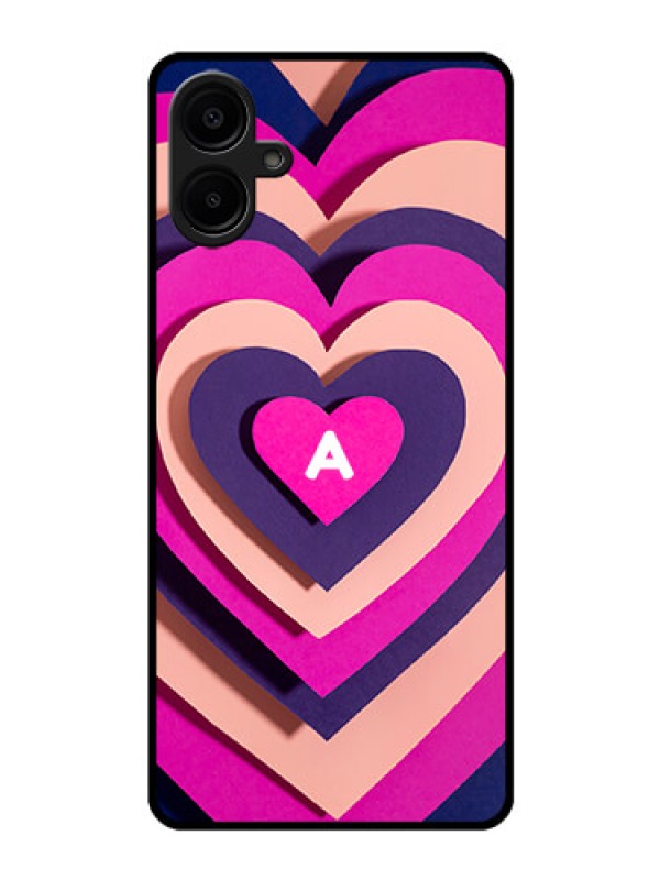 Custom Galaxy M06 Custom Glass Phone Case - Cute Heart Pattern Design