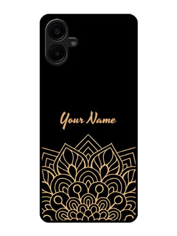 Custom Galaxy M06 Custom Glass Phone Case - Golden Mandala Design
