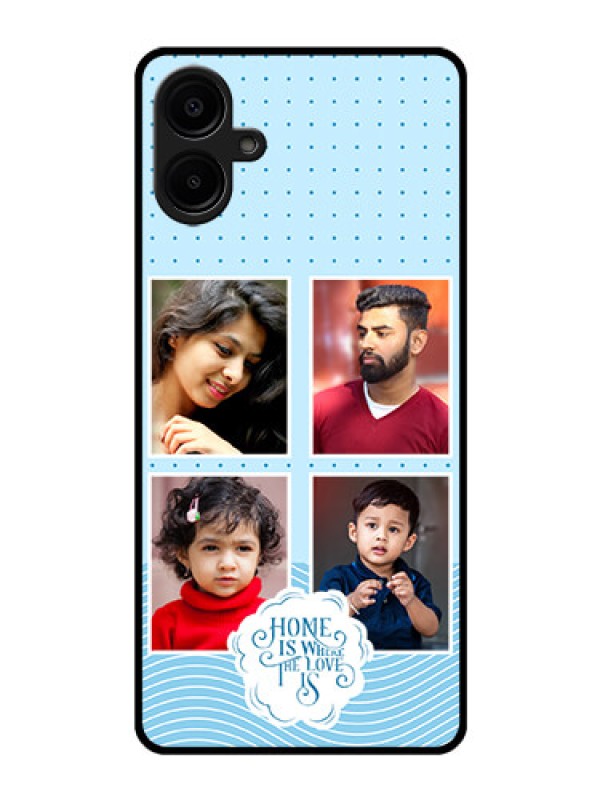 Custom Galaxy M06 Custom Glass Phone Case - Cute Love Quote With 4 Pic Upload Design