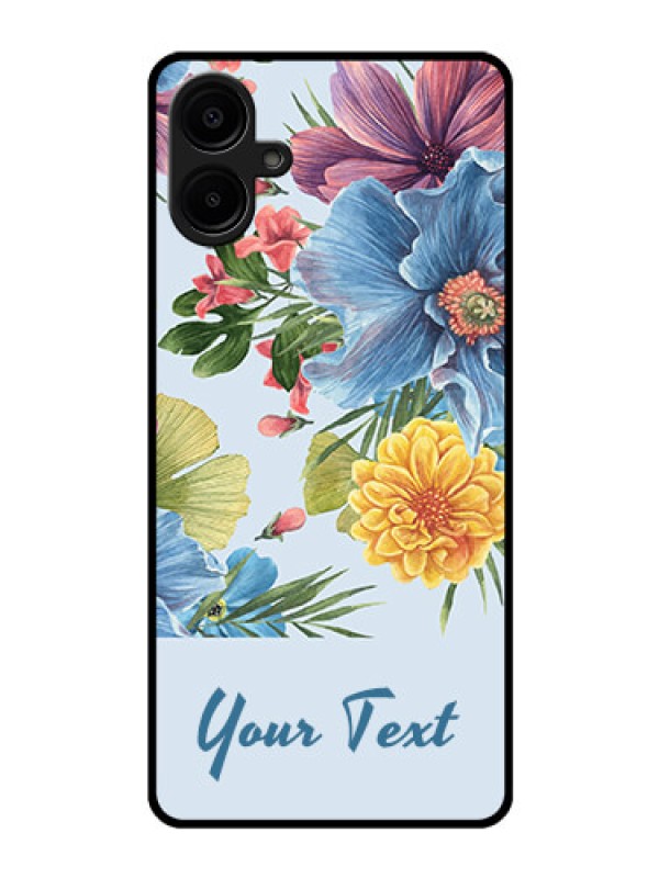 Custom Galaxy M06 Custom Glass Phone Case - Stunning Watercolored Flowers Painting Design