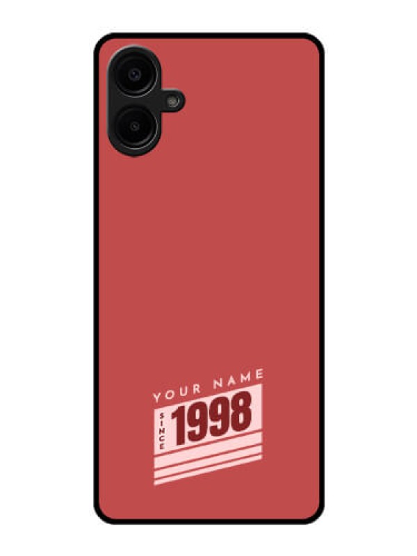 Custom Galaxy M06 Custom Glass Phone Case - Red Custom Year Of Birth Design