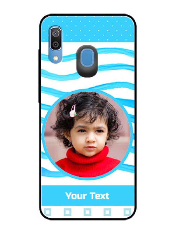 Custom Galaxy M10s Custom Glass Phone Case  - Simple Blue Case Design