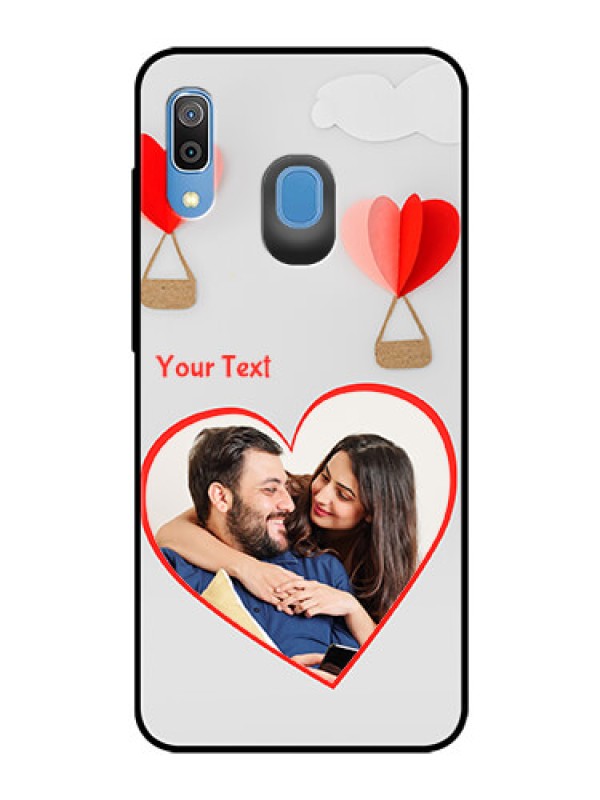 Custom Galaxy M10s Custom Glass Mobile Case  - Parachute Love Design