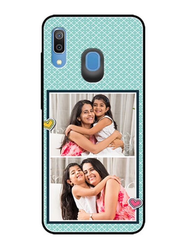 Custom Galaxy M10s Custom Glass Phone Case  - 2 Image Holder with Pattern Design