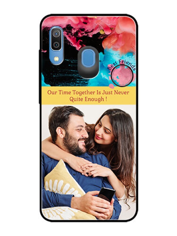 Custom Galaxy M10s Custom Glass Mobile Case  - Quote with Acrylic Painting Design