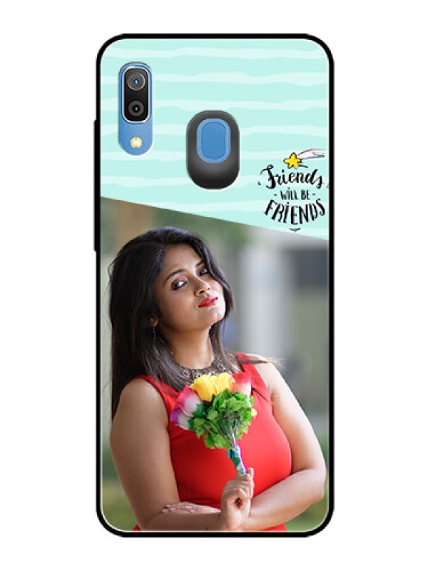 Custom Galaxy M10s Custom Glass Phone Case  - Friends Picture Icon Design