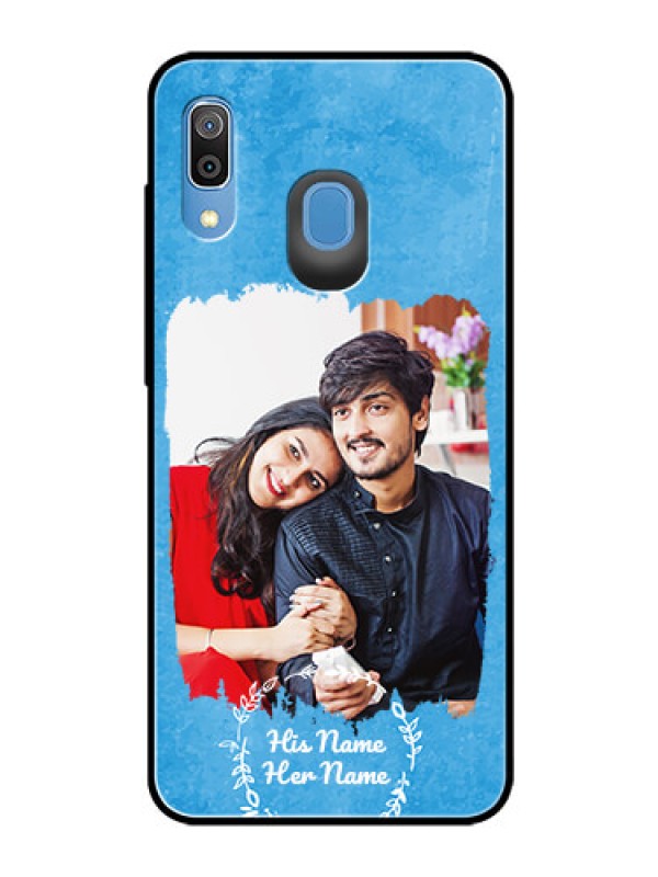 Custom Galaxy M10S Custom Glass Phone Case - Blue Color Vintage Design