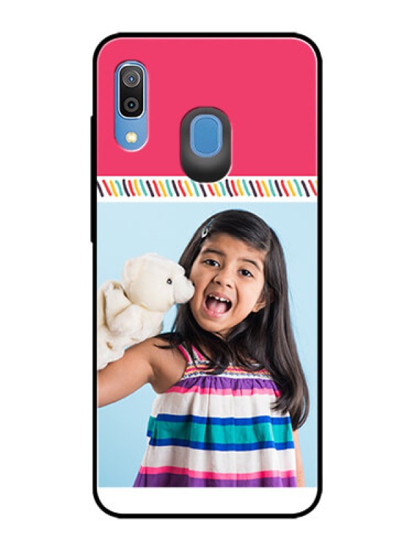 Custom Galaxy M10s Personalized Glass Phone Case  - Line art design