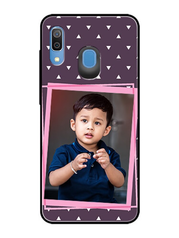 Custom Galaxy M10s Custom Glass Mobile Case  - Triangle Pattern Dotted Design