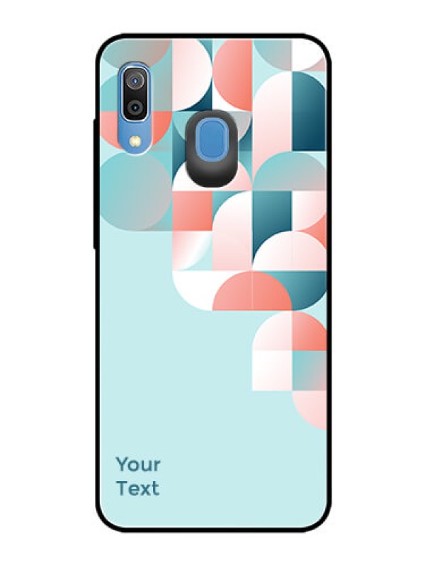 Custom Galaxy M10s Custom Glass Phone Case - Stylish Semi-circle Pattern Design