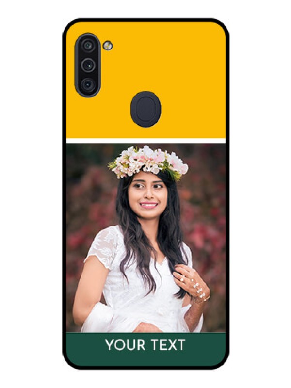 Custom Galaxy M11 Photo Printing on Glass Case - Love You Design