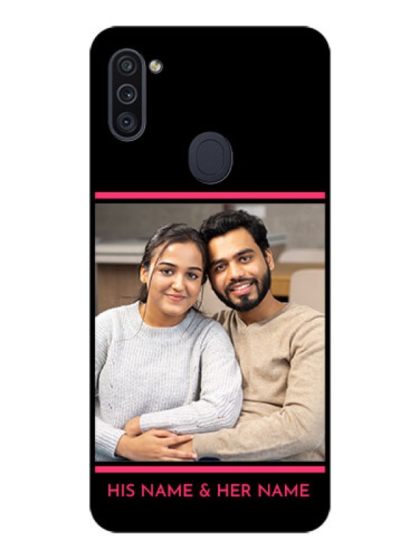 Custom Galaxy M11 Custom Glass Mobile Case - with Add Text Design