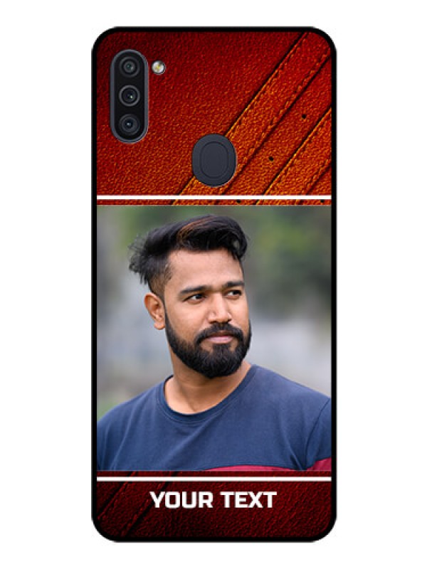 Custom Galaxy M11 Personalized Glass Phone Case - Leather Phone Case Design