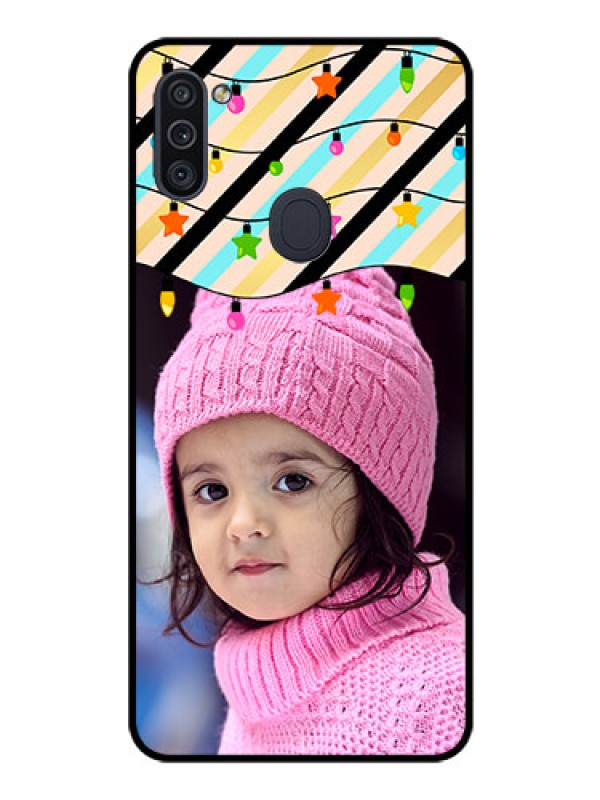 Custom Galaxy M11 Custom Glass Mobile Case - Lights Hanging Design