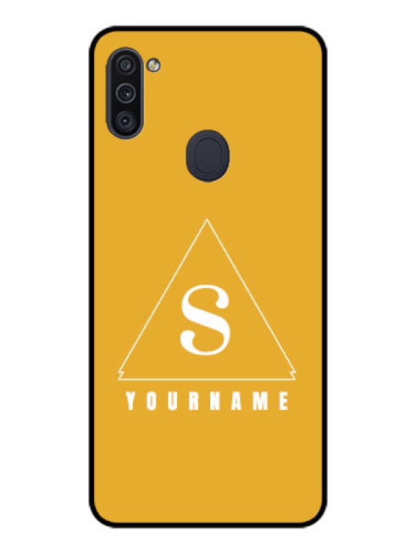 Custom Galaxy M11 Personalized Glass Phone Case - simple triangle Design