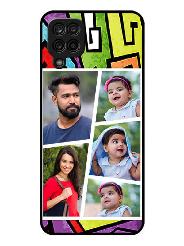 Custom Galaxy M12 Custom Glass Phone Case - Graffiti pattern Design