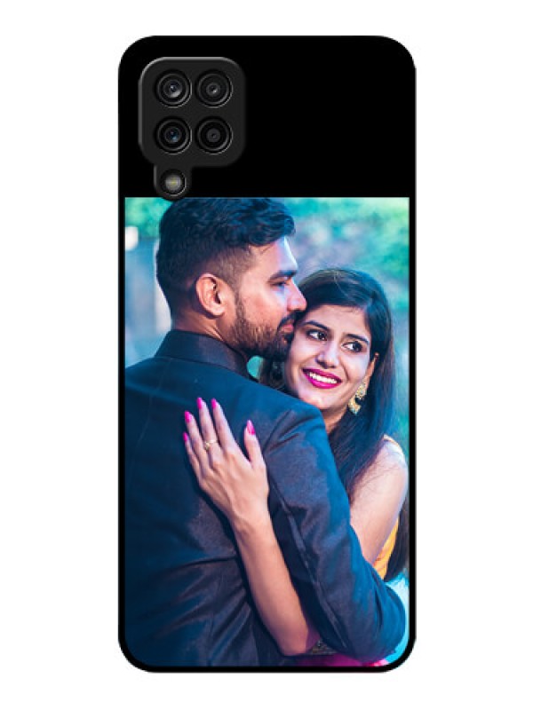 Custom Galaxy M12 Custom Glass Phone Case - Upload Full Picture With Custom Color Design