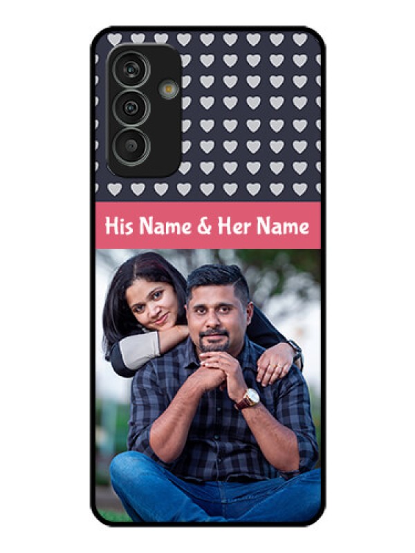 Custom Galaxy M13 4G Custom Glass Mobile Case - Love Symbols Design